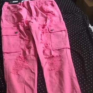 Pink Distressed Jeans  size  15